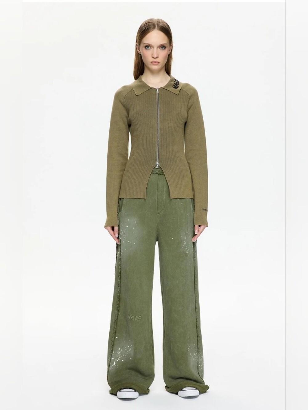 Les Benjamins | Two-Way Zip Ribbed Knit Cardigan